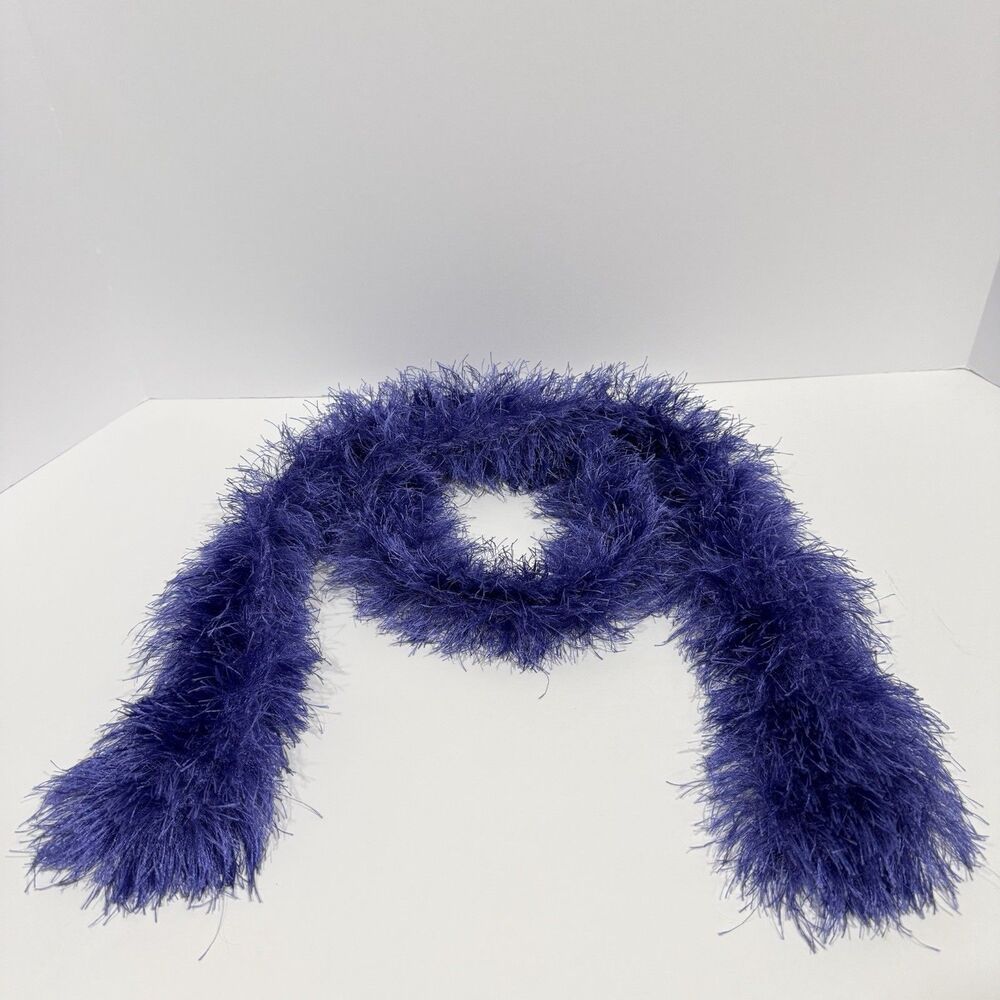 Purple Ostrich Feather Boa Shag Scarf 3”x54" Long Cocktail Costume Accessory - Picture 2 of 9